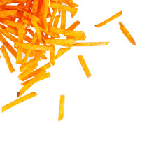 Tasty fresh fried popatoes isolation on white