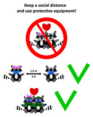 Illustration of social distancing.