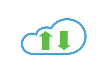 Cloud download and upload vector icon