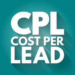 CPL - Cost Per Lead acronym, business concept background