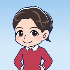 ポニーテールの小学生