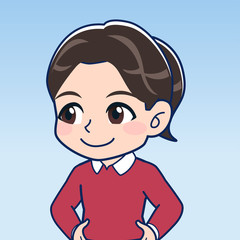 ポニーテールの小学生