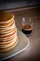 pancakes with italian espresso coffee