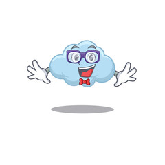Mascot design style of geek blue cloud with glasses