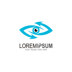 Eye logo with arrow design illustration