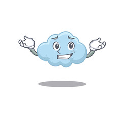 A picture of grinning blue cloud cartoon design concept