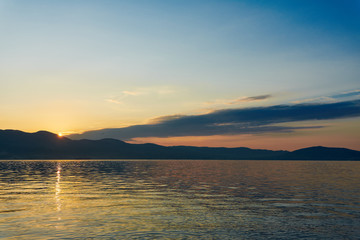 sunset over the river