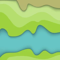 Papier Peint photo Vert-citron Fond abstrait d’ondulation géométrique inspiré d’un paysage en vue aérienne.