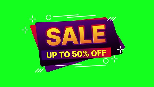 Title Sale Up to 50 percent off Animation video.