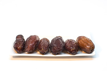 Date Fruit on White Background