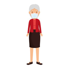 Fototapeta premium old woman with face mask isolated icon vector illustration design