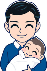 赤ちゃんとお父さん