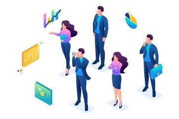 Isometric We are looking for professionals for our team, recruiting concept. Concept for web design