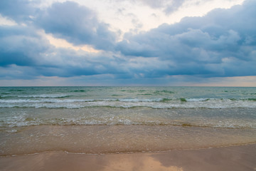 Sky and clouds at the beach before sunset