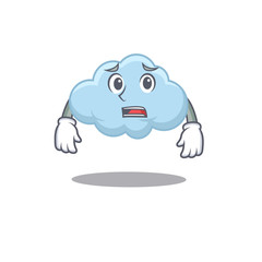 Cartoon design style of blue cloud showing worried face