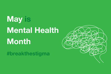 May is Mental Health Awareness Day 2020 Brain Confusion Icon Minimalist Vector
