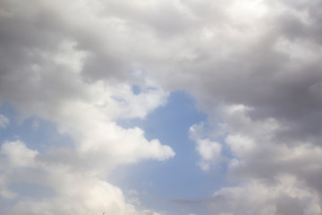 Clouds in the blue sky. A beautiful clouds against the blue sky background. Beautiful cloud pattern in the sky.