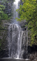 Fototapeta na wymiar Hawaai roadside falls on Oahu Island