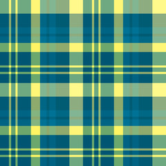 Seamless pattern in interesting creative yellow and dark blue colors for plaid, fabric, textile, clothes, tablecloth and other things. Vector image.