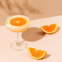 Fresh orange margarita cocktail