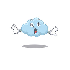 Cartoon design style of blue cloud has a surprised gesture