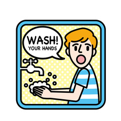 Fototapeta na wymiar 手を洗う男の子