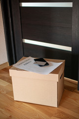 Fototapeta na wymiar Delivery contactless boxes . Fast and free Delivery transport . Online shopping and Express delivery