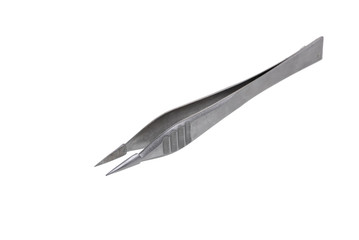 Forceps . Medical surgical hand tool. Medicine and health. Experimental tools isolated object on white background with cliping path