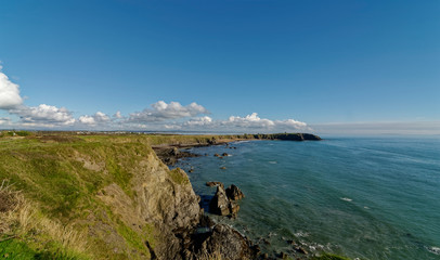 Carnivan Head on the Atlantic Coast of County Wexford on a fine Autumn day in Southern Ireland.