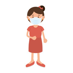 woman with face mask isolated icon vector illustration design
