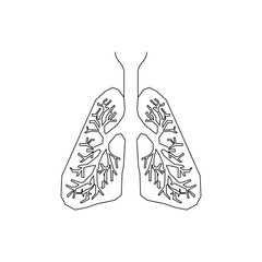 Lungs sign. thin lines. Pneumonia eps ten