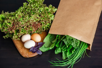 Food crisis stocks for the period of quarantine isolation. Food for donations. 