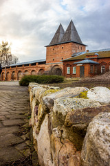 Russia the city of Zaraysk. Zaraisk Kremlin in the evening at sunset.