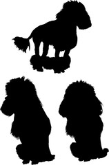 three poodle black silhouettes