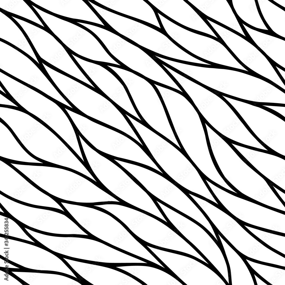 Poster background with wavy stripes. monochrome geometric abstract design. seamless pattern. background wit