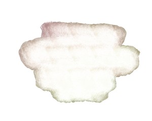 Abstract watercolor background  with a liquid splatter of aquarelle, isolated on white.