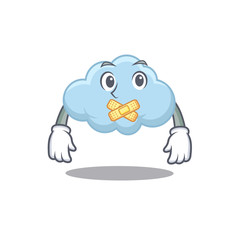 Blue cloud cartoon character style with mysterious silent gesture