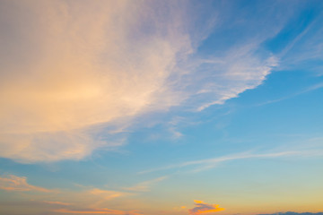 Sunset sky with could in the city