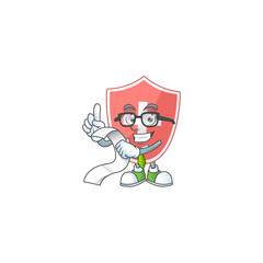 Mascot cartoon concept of medical shield with menu list
