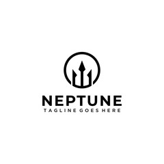 Creative modern symbol neptune trident logo design template element  - obrazy, fototapety, plakaty