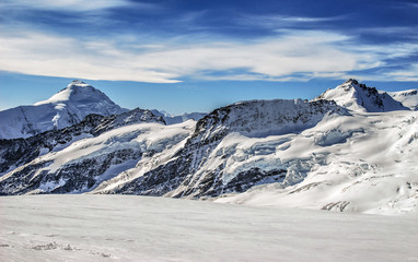 snow covered mountains