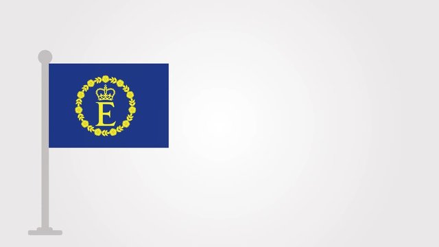 Eiir short flag animation on tiny flagpole.