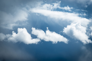 Cumulus clouds in a blue sky