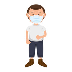 man with face mask isolated icon vector illustration design