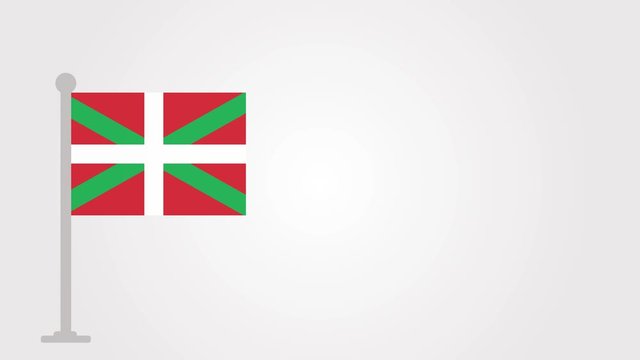 Basque Country short flag animation on tiny flagpole.