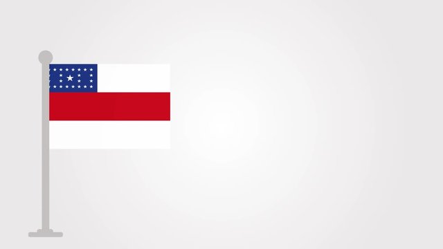 Amazonas short flag animation on tiny flagpole.
