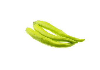 green chili isolated on white back ground  