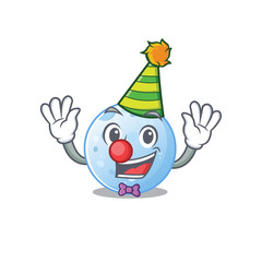 cartoon character design concept of cute clown blue moon