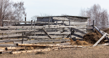 Old wooden shed on the farm.