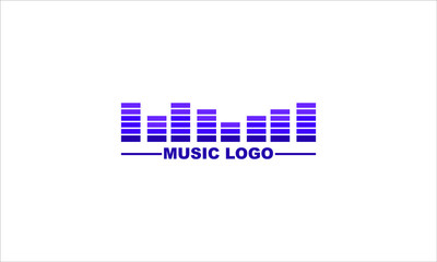 simple music logo with Equaliser, design template vector icon illustration eps 10